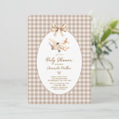 Invitation Baby shower d'avion Boho (Debout devant)