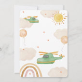 Invitation Baby shower d'avion Boho Adventure Helicopter (Dos)