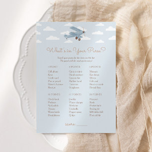 Invitation Baby shower d'avion Ce qui est dans votre jeu de s