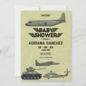 Invitation Baby shower d'avion Hercules de l'armée (Devant)