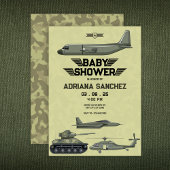 Invitation Baby shower d'avion Hercules de l'armée
