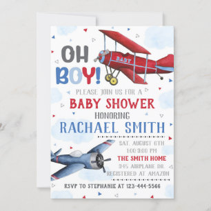 Invitation Baby shower d'avion Invitation, Baby shower garçon