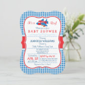 Invitation Baby shower d'avion mignonne (Debout devant)