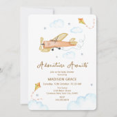 Invitation Baby shower d'avion neutre Vintage Aviator (Devant)