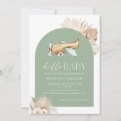 Invitation Baby shower d'avion Sage Green (Devant)