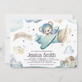 Invitation Baby shower d'avion Teddy Bear (Devant)