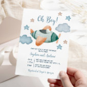 Invitation Baby shower d'avion vers le haut et vers le bas
