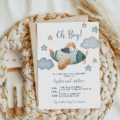 Invitation Baby shower d'avion vers le haut et vers le bas