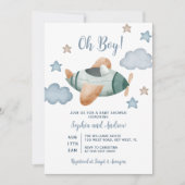 Invitation Baby shower d'avion vers le haut et vers le bas (Devant)
