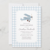 Invitation Baby shower d'avion Vintage voyage (Devant)