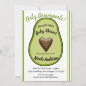 Invitation Baby shower d'Avocado du coeur Saint-Guacamole (Devant)