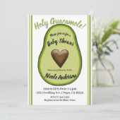 Invitation Baby shower d'Avocado du coeur Saint-Guacamole (Debout devant)