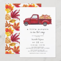 Baby shower d'Citrouille d'automne du camion rouge