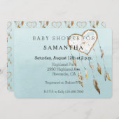 Invitation Baby shower de attrape de rêve cardiaque (Devant / Derrière)