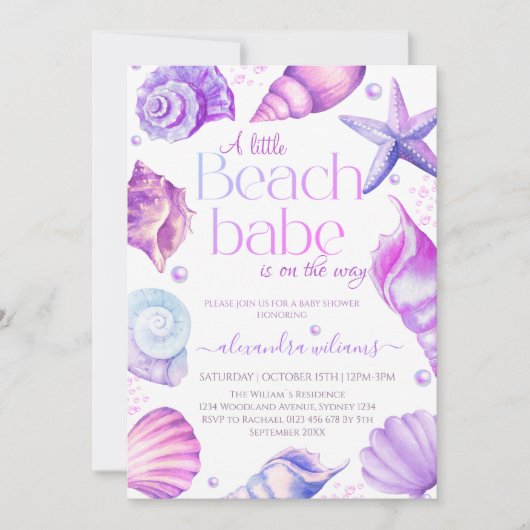 Invitation Baby shower de Babe Little Beach (Devant)