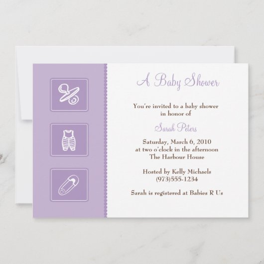 Invitation Baby shower de Baby Things (Devant)