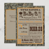 Invitation Baby shower de BabyQ de barbecue de Camo (Devant / Derrière)