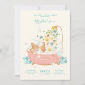 Invitation Baby shower de bain à bulle Kitty Cat (Devant)