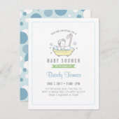 Invitation Baby shower de bain Bubble garçon (Devant / Derrière)