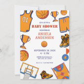 Invitation Baby shower de Baketball (Devant)