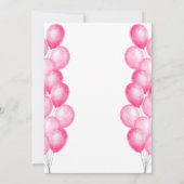 Invitation Baby shower de balais rose (Dos)