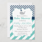 Invitation Baby shower de baleine bleue (Devant)