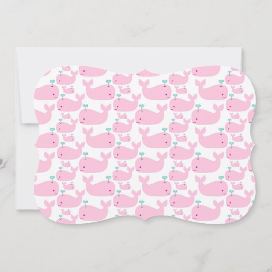Invitation Baby shower de baleine rose (Dos)
