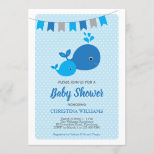 Invitation Baby shower de baleines