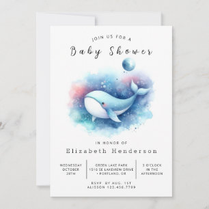 Invitation Baby shower de baleines à imprimer de Bohême
