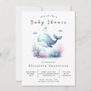 Invitation Baby shower de baleines à imprimer de Bohême