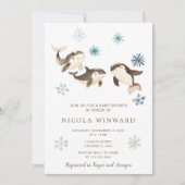 Invitation Baby shower de baleines arctiques d'hiver (Devant)