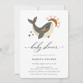 Invitation Baby shower de baleines célestes de Boho (Devant)