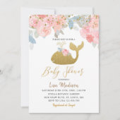 Invitation Baby shower de baleines filles (Devant)