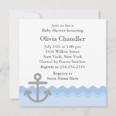 Invitation Baby shower de baleines gris bleu (Dos)