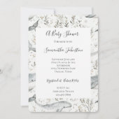 Invitation Baby shower de baleines gris d'océan (Devant)