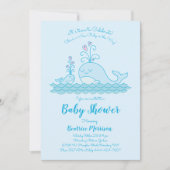 Invitation Baby shower de baleines mignonne Océan bleu neutre (Devant)