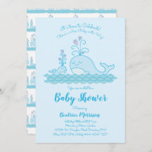 Baby shower de baleines mignonne Océan bleu neutre