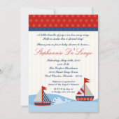 Invitation Baby shower de baleines nautiques 5x7 (Devant)