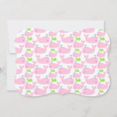 Invitation Baby shower de baleines rose et lime (Dos)