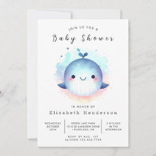 Invitation Baby shower de baleines Sea Online