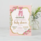 Invitation Baby shower de ballerine (Debout devant)