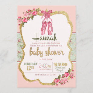 Invitation Baby shower de ballerine