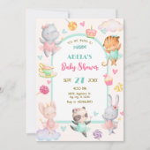 Invitation Baby shower de ballerine mignon Pastel (Devant)
