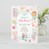 Invitation Baby shower de ballerine mignon Pastel (Debout devant)