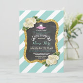 Invitation Baby shower de ballet de Parties scintillant en or (Debout devant)