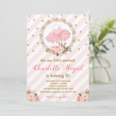 Invitation Baby shower de ballet rose Tutu Ballerina Invitati (Debout devant)