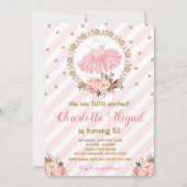 Invitation Baby shower de ballet rose Tutu Ballerina Invitati (Devant)