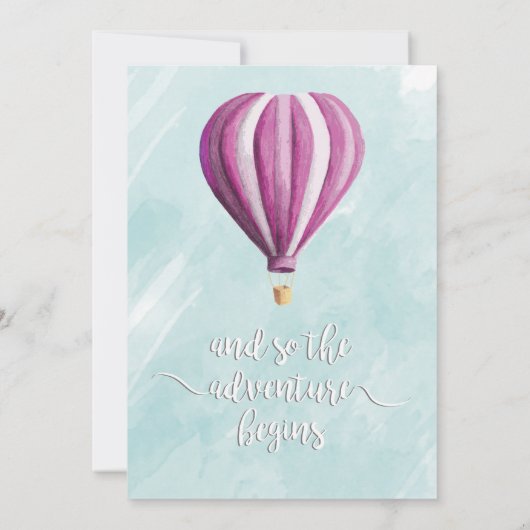 Invitation Baby shower de ballon à air chaud (Dos)