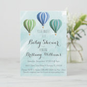 Invitation Baby shower de ballon à air chaud (Debout devant)