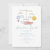 Invitation Baby shower de ballon à air chaud de l'avion d'ave (Devant)